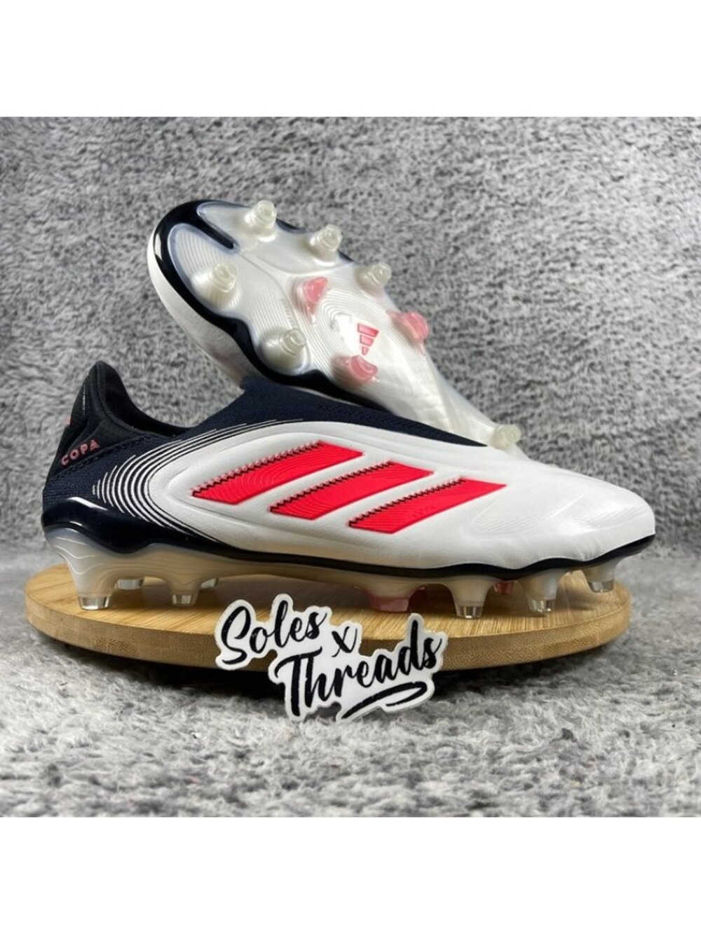 Adidas Copa Pure 3 Elite Laceless FG Size 7 Men = 8 Women White Red Black IH0076
